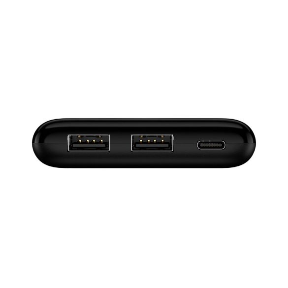 Setty univerzális hordozható, asztali akkumulátor töltő - Setty Power Bank - 2xUSB + microUSB + Type-C - 10.000 mAh - fekete