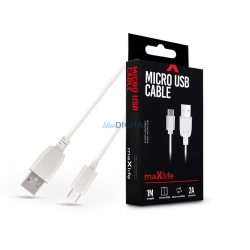   Maxlife USB - micro USB adat- és töltőkábel 1 m-es vezetékkel - Maxlife Micro   USB Cable - 5V/2A - fehér