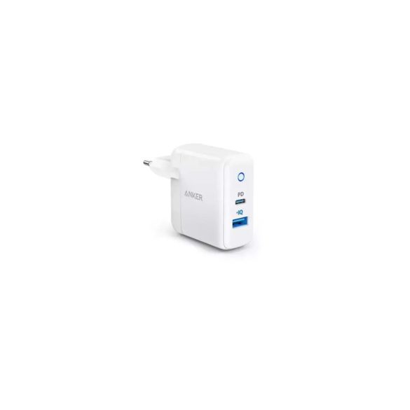Anker PowerPort hálózati töltő 1xUSB-A és 1xUSB-C csatlakozással PD 35W - fehér