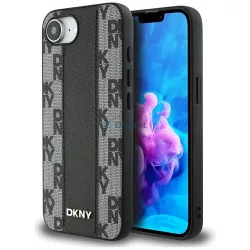 Guess HC MagSafe PU kockás mintás tok iPhone 16e, fekete