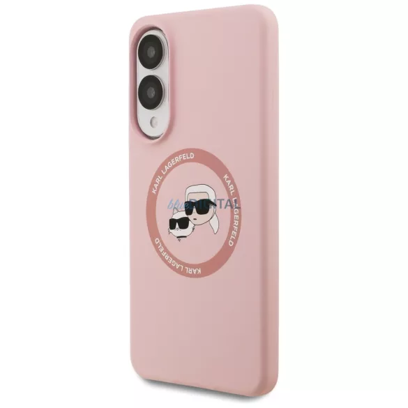Karl Lagerfeld tok Samsung Galaxy S25 Edge – MÁGNESES SZILIKON, KÉTFEJŰ, rózsaszín