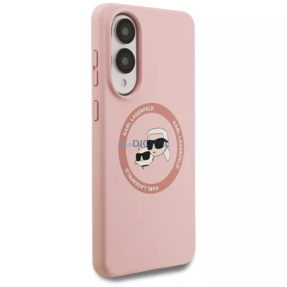Karl Lagerfeld tok Samsung Galaxy S25 Edge – MÁGNESES SZILIKON, KÉTFEJŰ, rózsaszín
