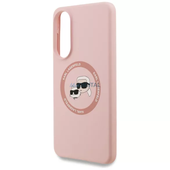 Karl Lagerfeld tok Samsung Galaxy S25 Edge – MÁGNESES SZILIKON, KÉTFEJŰ, rózsaszín
