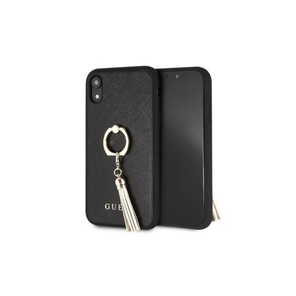 Guess GUHCI61RSSABK Saffiano tok iPhone XR - fekete