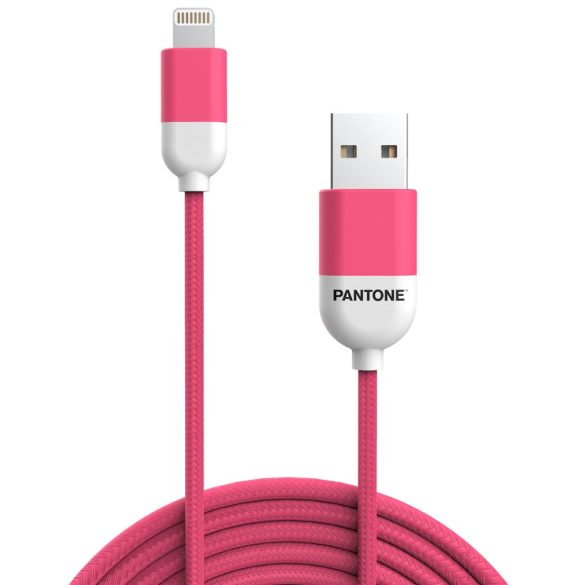 Pantone PT-LCS001-5 MFi USB-A - Lightning kábel 2.4A 1.5m - rózsaszín