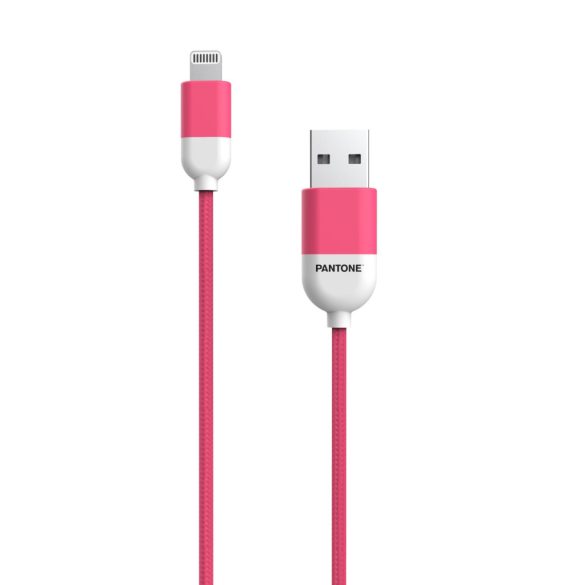 Pantone PT-LCS001-5 MFi USB-A - Lightning kábel 2.4A 1.5m - rózsaszín