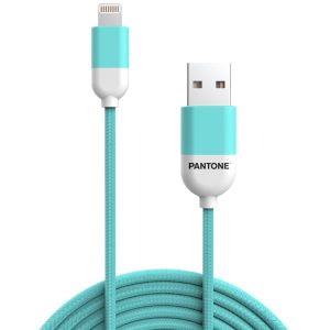 Pantone PT-LCS001-5 MFi USB-A - Lightning kábel 2.4A 1.5m - türkizkék