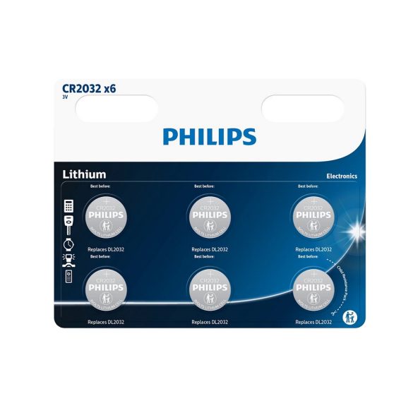Philips Lithium elem CR2032 - 6db