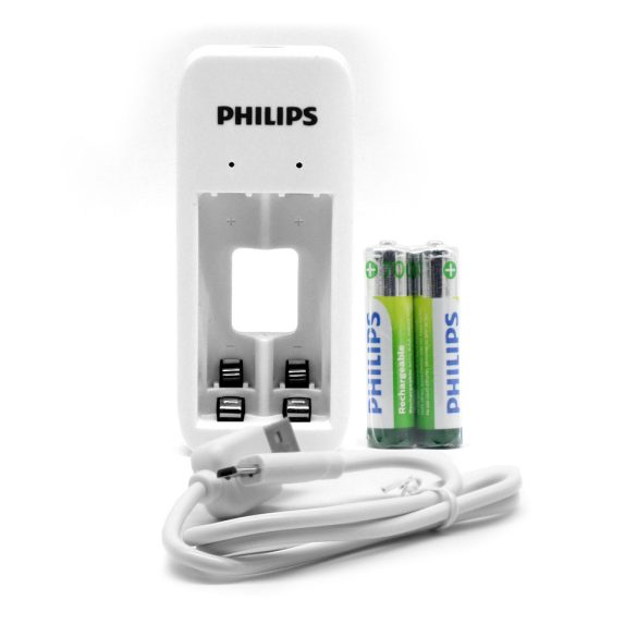 Philips kétcsatornás akkumulátortöltő nikkel-fémhidrid (NiMH) újratölthető elemekhez + 2xAAA 7000mAh