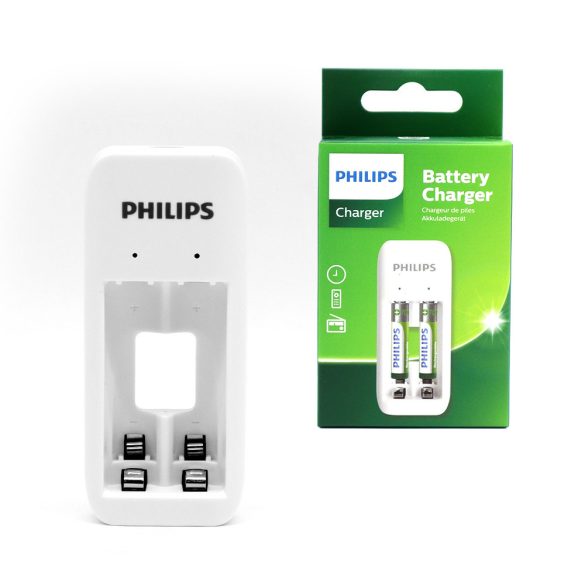Philips kétcsatornás akkumulátortöltő nikkel-fémhidrid (NiMH) újratölthető elemekhez + 2xAAA 7000mAh