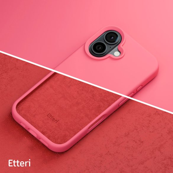 Etteri Silicone tok iPhone 16 Plus - málnapiros
