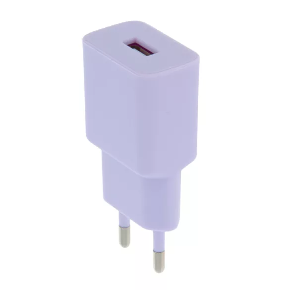 Setty LSIM-A-129 hálózati töltő 1xUSB-A csatlakozással 2.4A - lila