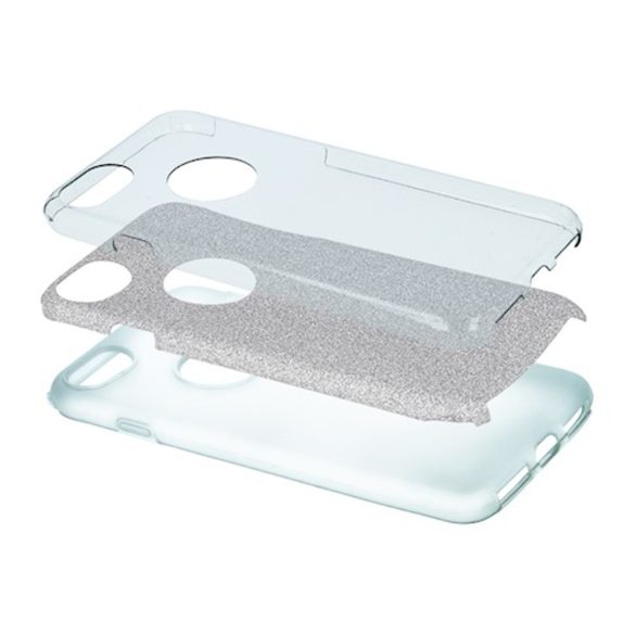 Glitter tok iPhone 14 Pro - ezüst színű