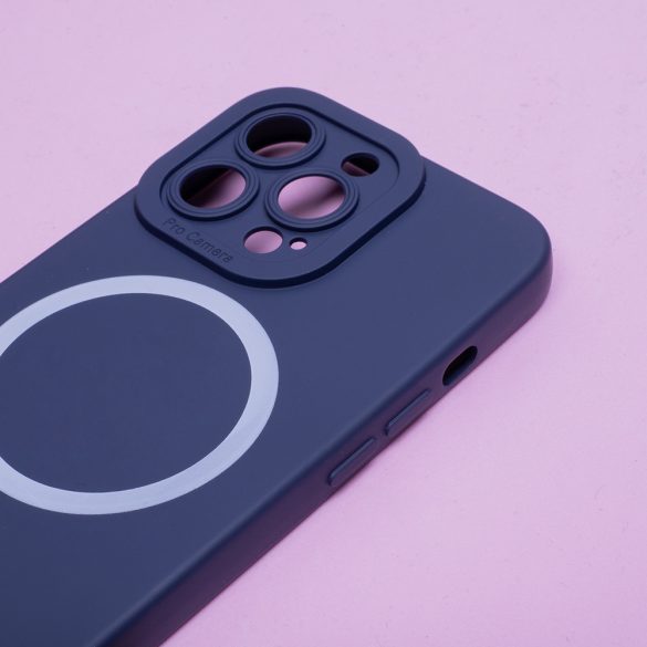 Silicon MagSafe-kompatibilis tok iPhone 14 Pro - sötétkék