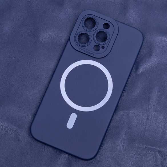 Silicon MagSafe-kompatibilis tok iPhone 14 Pro - sötétkék