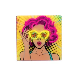 Neon ART LED POWER WOMAN sárga lila FLA02 Forever Light