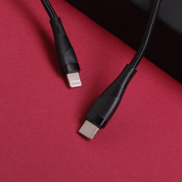 Maxlife MXUC-08 Type-C - Lightning kábel 27W 1m - fekete
