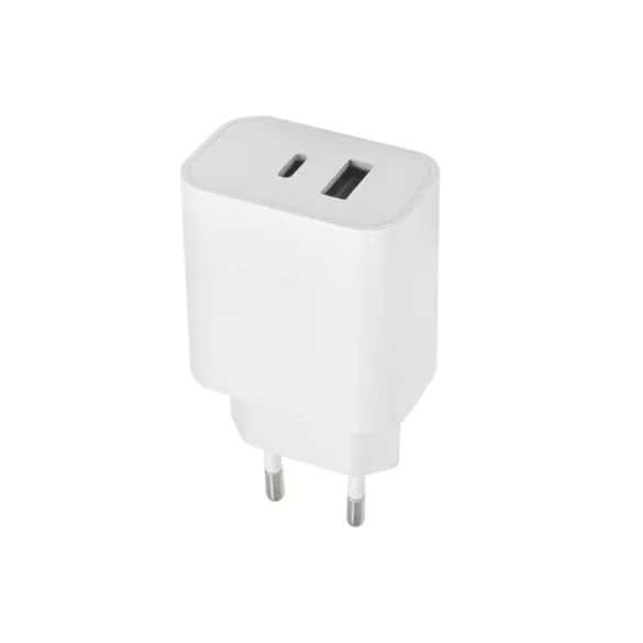 Maxlife MXTC-06 hálózati töltő 1xUSB-A és 1xUSB-C csatlakozással PD QC 30W - fehér