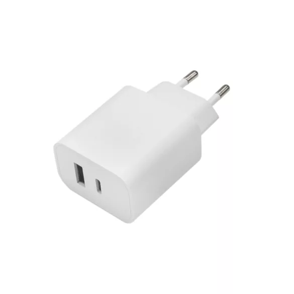Maxlife MXTC-06 hálózati töltő 1xUSB-A és 1xUSB-C csatlakozással PD QC 30W - fehér
