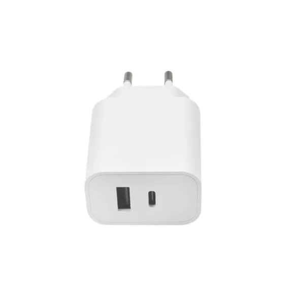 Maxlife MXTC-06 hálózati töltő 1xUSB-A és 1xUSB-C csatlakozással PD QC 30W - fehér