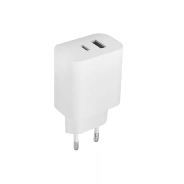 Maxlife MXTC-06 hálózati töltő 1xUSB-A és 1xUSB-C csatlakozással PD QC 30W - fehér