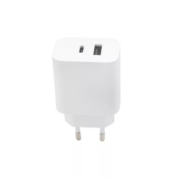 Maxlife MXTC-06 hálózati töltő 1xUSB-A és 1xUSB-C csatlakozással PD QC 30W - fehér