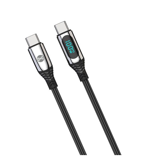 Forever LCD Type-C - Type-C kábel 100W 1m - fekete