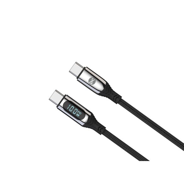 Forever LCD Type-C - Type-C kábel 100W 1m - fekete