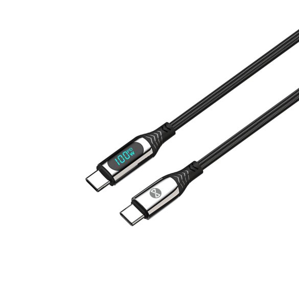 Forever LCD Type-C - Type-C kábel 100W 1m - fekete
