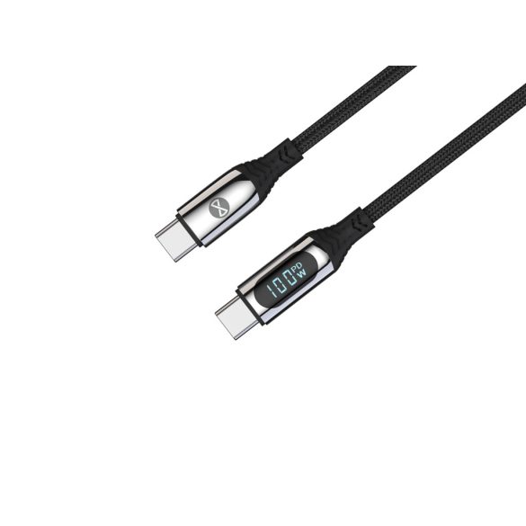 Forever LCD Type-C - Type-C kábel 100W 1m - fekete