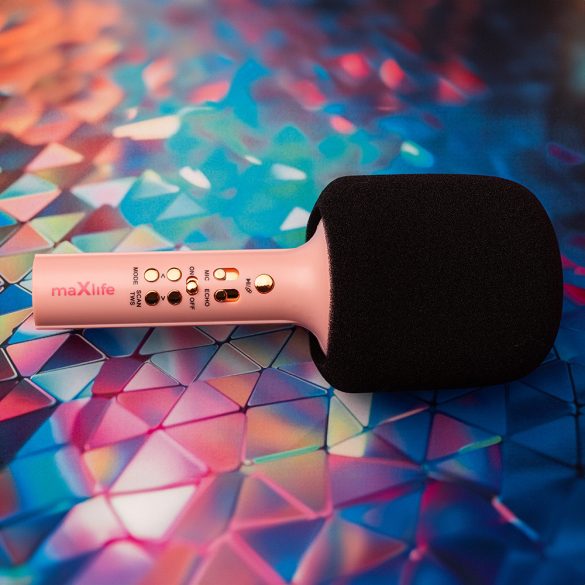 Maxlife MXBM-600 Bluetooth mikrofon hangszóróval - rózsaszín