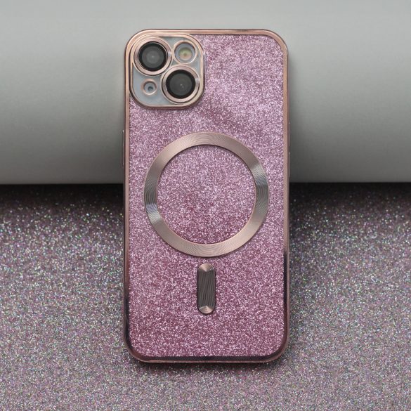 Glitter Chrome MagSafe-kompatibilis tok iPhone 14 Pro - rózsaszín