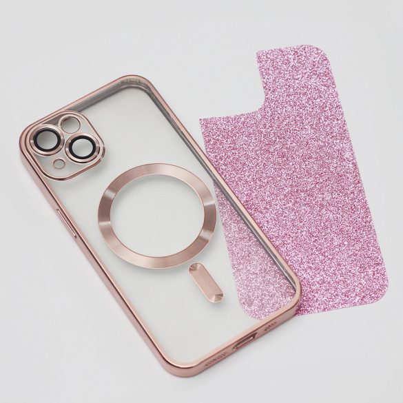 Glitter Chrome MagSafe-kompatibilis tok iPhone 14 Pro - rózsaszín