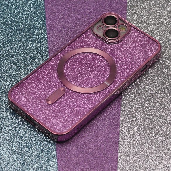 Glitter Chrome MagSafe-kompatibilis tok iPhone 14 Pro - rózsaszín