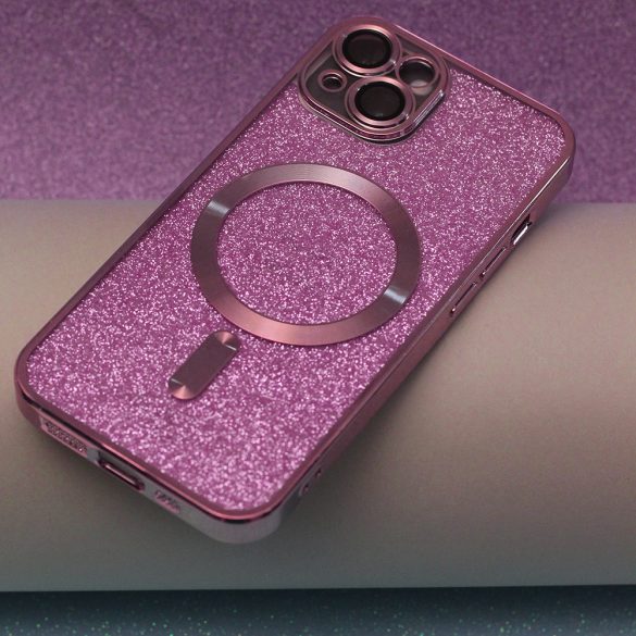 Glitter Chrome MagSafe-kompatibilis tok iPhone 14 Pro - rózsaszín