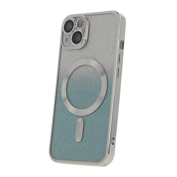 Glitter Chrome MagSafe-kompatibilis tok iPhone 14 Pro - kék-ezüst színű