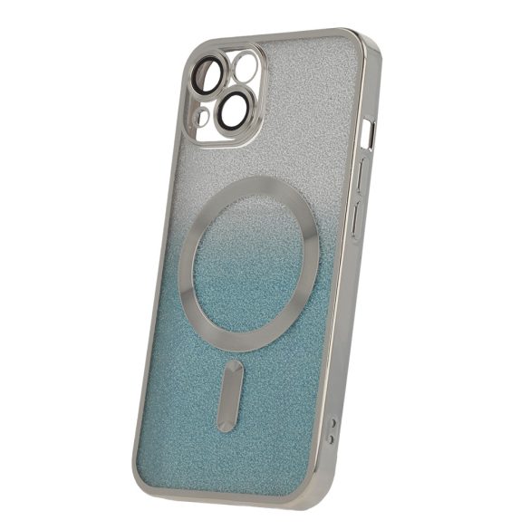 Glitter Chrome MagSafe-kompatibilis tok iPhone 14 Pro - kék-ezüst színű
