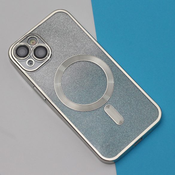 Glitter Chrome MagSafe-kompatibilis tok iPhone 14 Pro - kék-ezüst színű