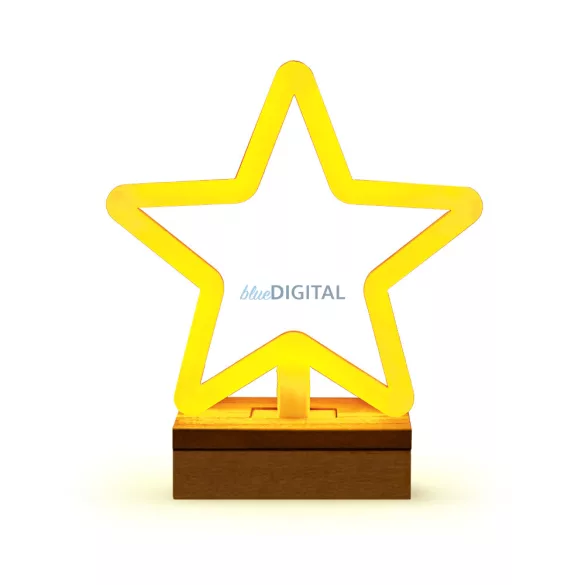 Neon Wood Stand LED GWIAZDA meleg fehér FLNW04 Forever Light