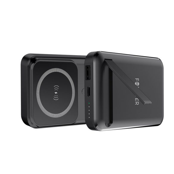 Forever MATB-100 vezeték nélküli mágneses powerbank PD QC 22.5W 10000mAh - fekete