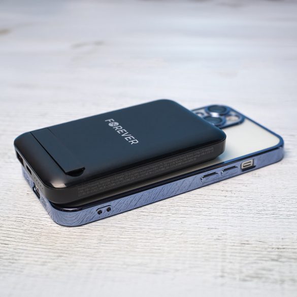 Forever MATB-100 vezeték nélküli mágneses powerbank PD QC 22.5W 10000mAh - fekete
