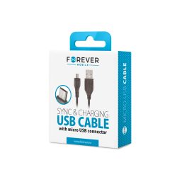 Forever USB-A - microUSB kábel 1m 1A - fekete