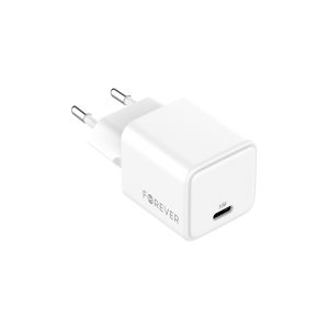 Forever TC-08-30C hálózati töltő 1xUSB-C csatlakozással GaN PD QC 30W - fehér
