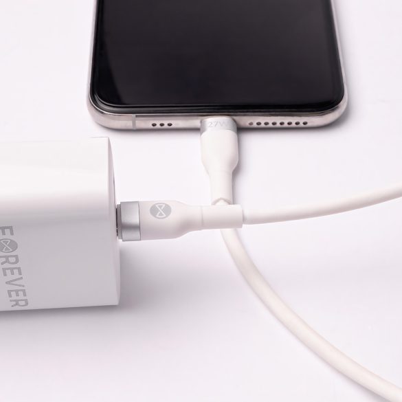 Forever Flexible MFi Type-C - Lightning kábel 27W 1m - fehér