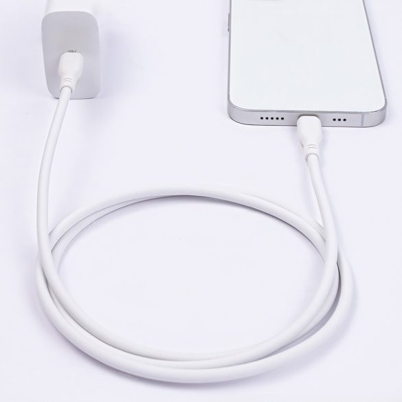 Maxlife MXUC-10 Type-C - Lightning kábel 27W 1m - fehér
