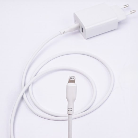 Maxlife MXUC-10 Type-C - Lightning kábel 27W 1m - fehér