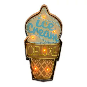 Fém RETRO LED tábla Ice Cream Forever Light