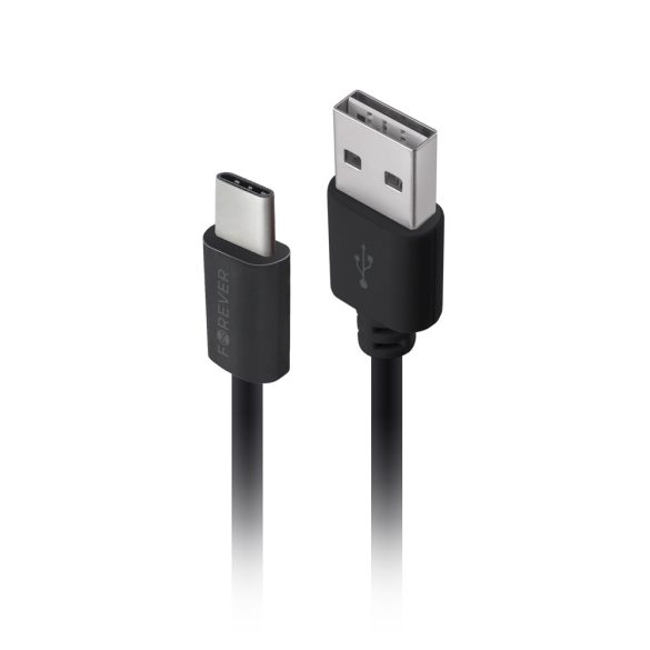 Forever M02 autós töltő 2xUSB-A csatlakozással + USB-C kábel 2A - fekete