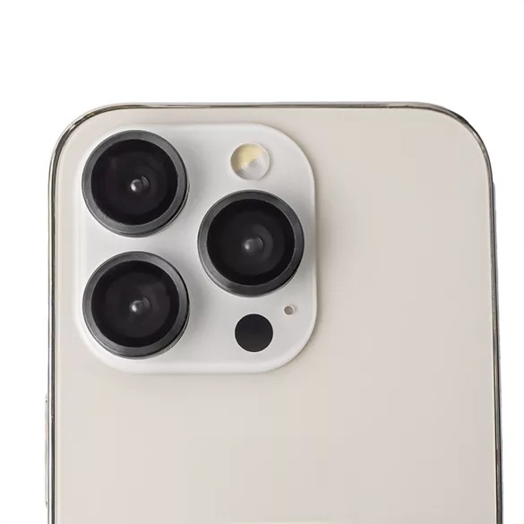 Kamera lencse védő fólia fekete szegéllyel iPhone 15 Pro/15 Pro Max - 3 db