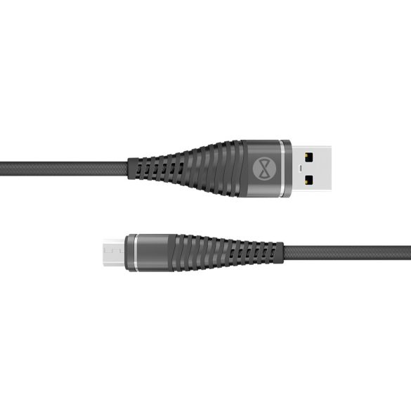 Forever Shark USB-A - microUSB kábel 1m 2A - fekete